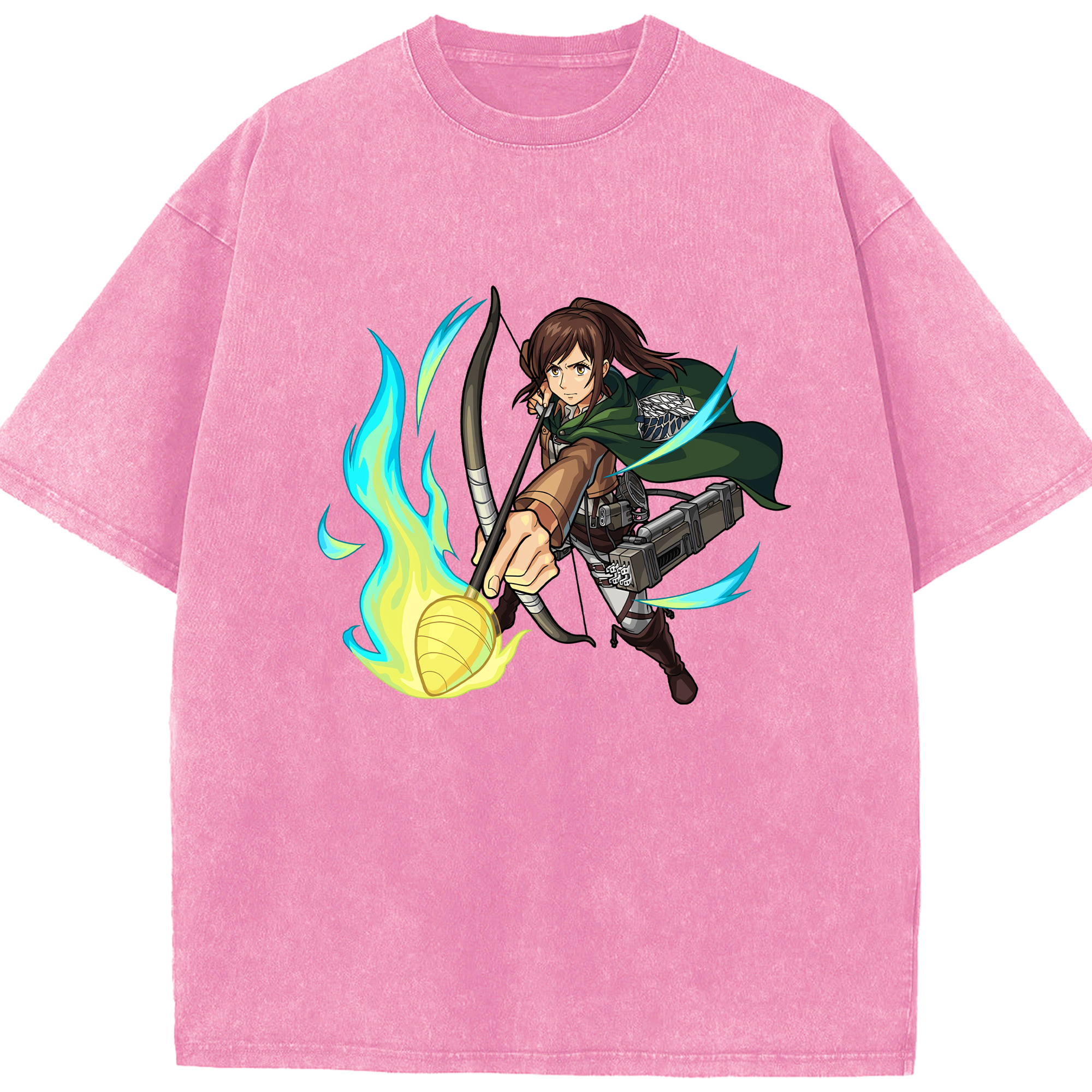 （画像用） 進撃の巨人 サシャ·ブラウス Attack on Titan Sasha Blaus 綿100% ヴィンテージ風 半袖Tシャツ（フロントプリント）